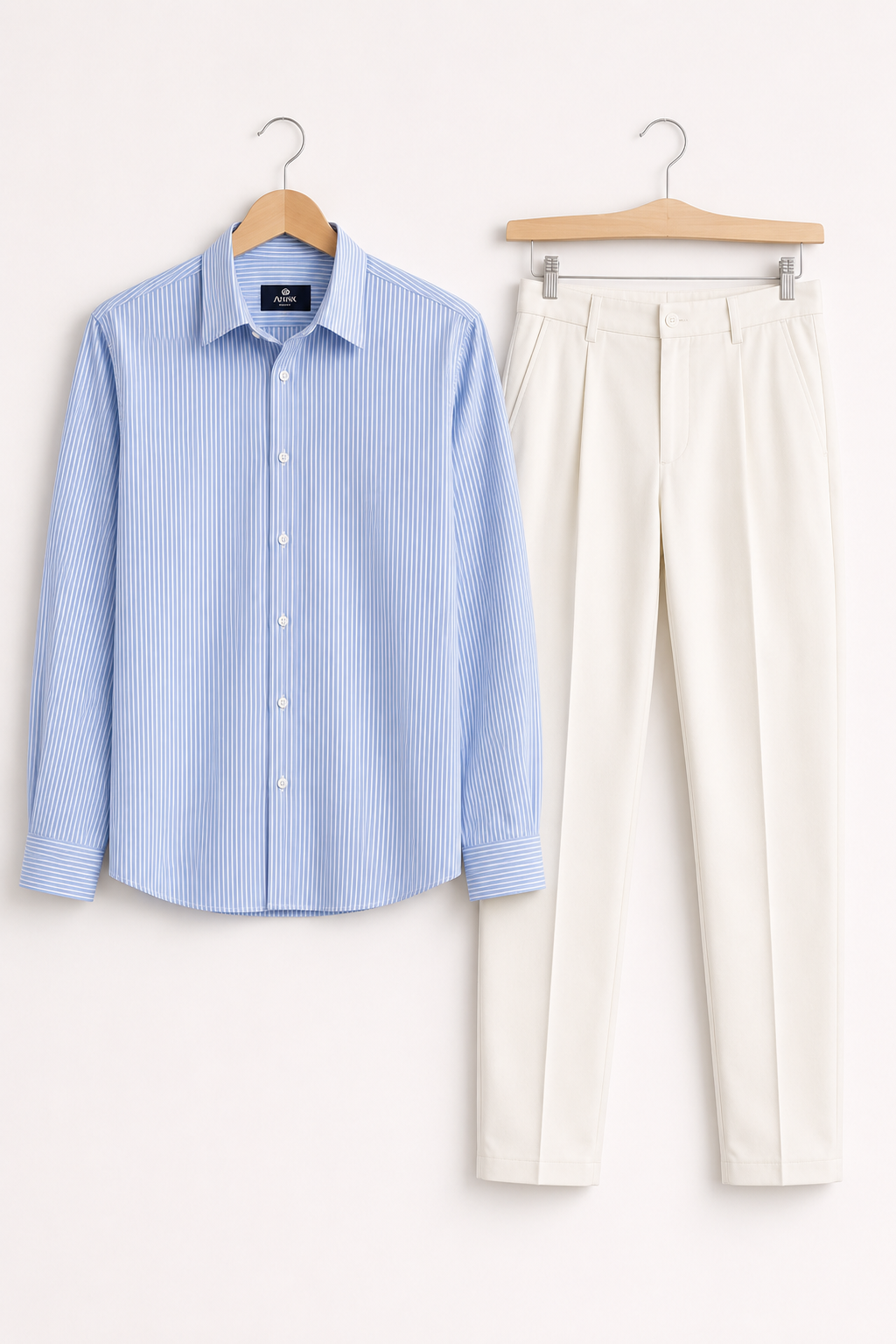 Blue Linen Striped Shirt & Trouser