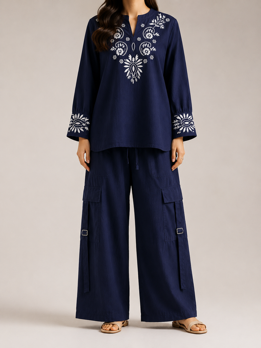 Women's Embroidered 2 Piece Suit