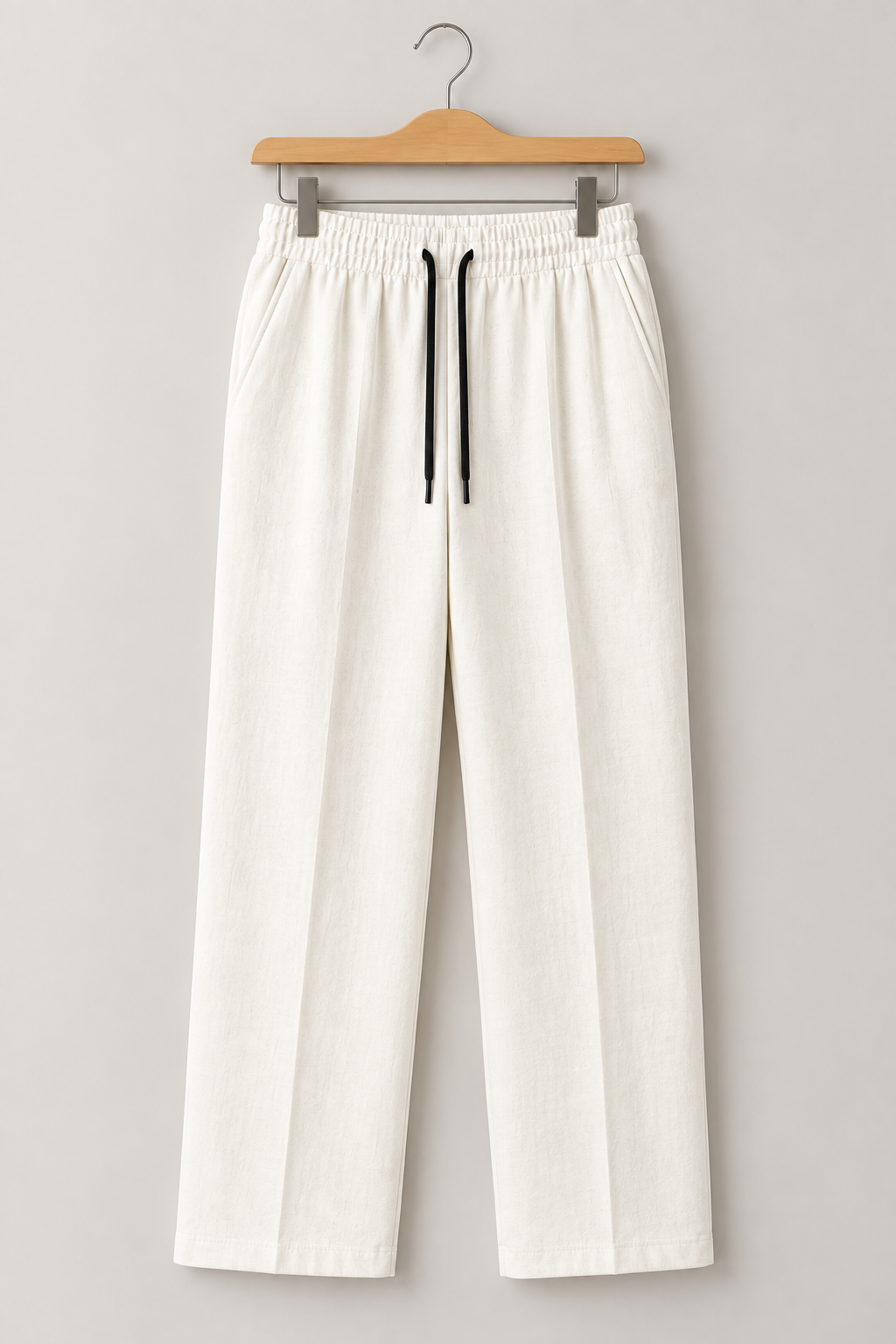 Premium Ivory Linen Straight Fit Trouser