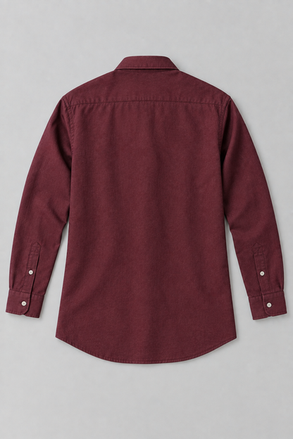 Premium Maroon Linen Blend Full Sleeve Shirt for Men